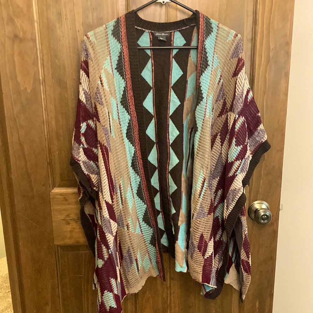 Eddie Bauer Patterned Poncho Size M/L
